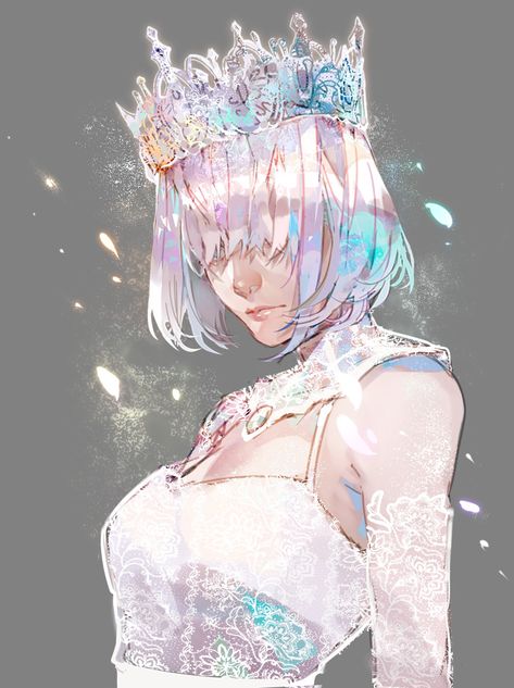 Acedia | English/Русский | Digital artist | Welcome | Diamond Digital Art, Ice Queen Concept Art, Crystal Queen Art, How To Draw Diamonds Digital, How To Color Diamonds Digital, White Queen Character Design, Person Turning Head Reference, Crystal Design Art, Ice Person Art