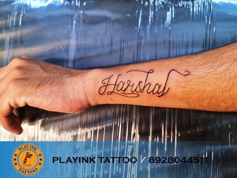 Single Line tattoo / Name / Harshal Free Hand Tattoo, Single Line Tattoo, Tattoo Name, Line Tattoo, Name Tattoo, Single Line, Name Tattoos, Hand Art, Line Tattoos