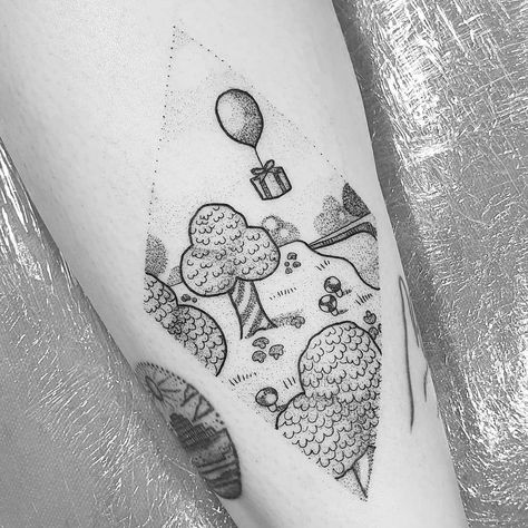 Animal Crossing Scenery, Acnh Tattoo, Ac Tattoo, Animal Crossing Tattoo, Tattoo Artist Tips, Nintendo Tattoo, Video Game Tattoos, Nerdy Tattoos, Bookish Tattoos