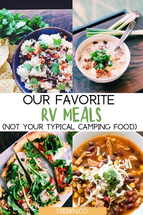 Rv Dinner Ideas Meals, Travel Trailer Meals, Campervan Meal Ideas, Rv Recipes Meal Planning, Rv Breakfast Ideas, Easy Rv Meals Families, Rv Meals Ideas Simple, Healthy Rv Meals, Rv Food Ideas Meal Planning