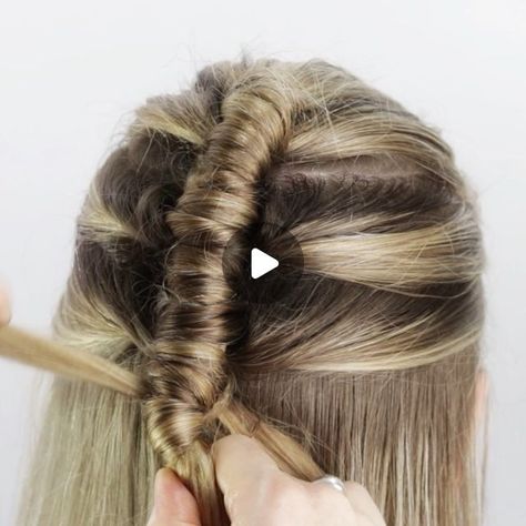 Pipe Braid Tutorial, Braid Tutorial Step By Step, Pipe Braid, School Makeup, Braid Tutorial, April 7, Braid Styles, Hair Videos, Hair Tutorial