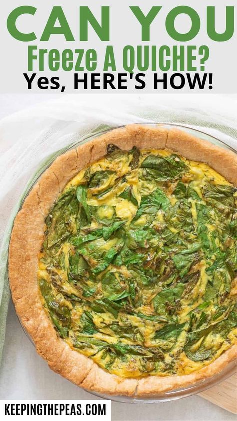 Can you freeze a quiche? Does it make a good meal prep recipe? Yes, you can freeze a quiche. In this post, I explain everything you need to know to successfully freeze a quiche so it can be enjoyed as though it was freshly made! Frozen Quiche Recipe, Freeze Quiche, Make Ahead Quiche Recipes, Freezer Quiche, How To Freeze Quiche, Make Ahead Quiche, Meal Prep Quiche, Easy Quiche With Frozen Pie Crust, Quiche Freezer Meal