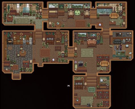 Stardew House Design, Stardew House, Stardew Farms, Farmhouse Layout, Stardew Valley Layout, Stardew Valley Tips, Stardew Valley Farms, Valley Game, Stardew Valley Fanart