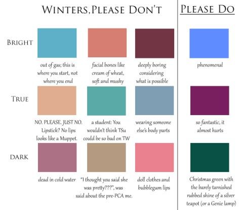 Please No Colours for Winters Color Analysis Winter, Winter Skin Tone, 12 Blueprints, Cool Winter Color Palette, Deep Winter Palette, Color Seasons, Deep Winter Colors, Winter Palette, Clear Winter