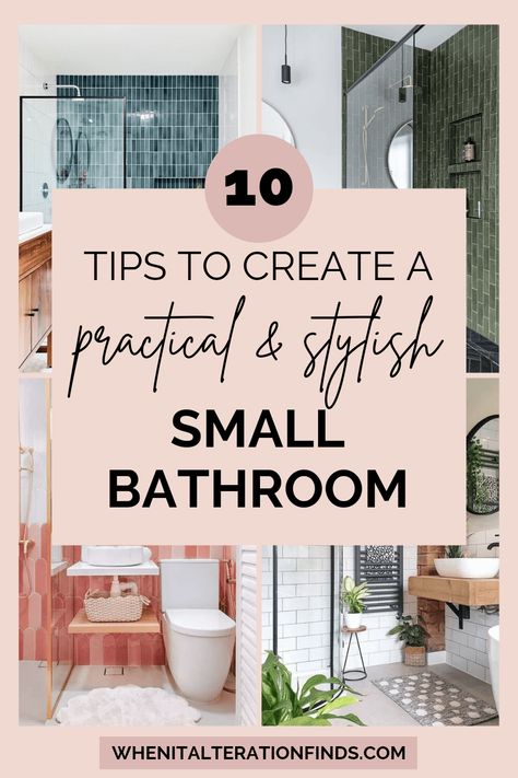 Top tricks and tips to maximise space in a small bathroom, creating a space that is both practical and stylish. Interesting Small Bathrooms, How To Style A Tiny Bathroom, Clever Small Bathroom Ideas, Small Pretty Bathroom Ideas, Small Three Quarter Bathroom, Small Studio Bathroom Ideas, Amazing Small Bathrooms, Practical Bathroom Design, Diy Tiny Bathroom Remodel