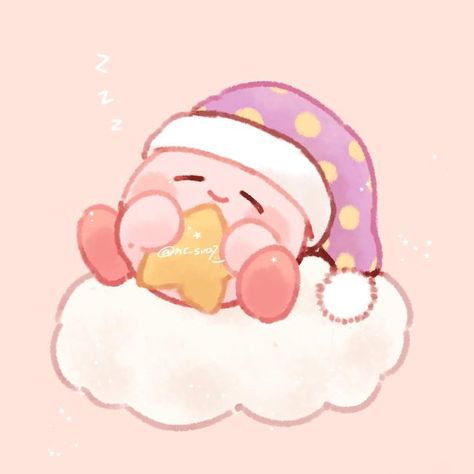 Kawaii Kirby Art, Kirby Art Nintendo, Sleepy Kirby, Kirby Birthday, Kirby Character, Kirby Art, Drawing Wallpaper, Cute Doodle Art, Cute Little Drawings