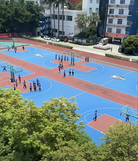 Chinese School Building, Korean Highschool Buildings, Classroom Aesthetic High School Korean, Korean School Building, Luxury High School, Korea High School, China High School, Korean School Aesthetic, School In Korea