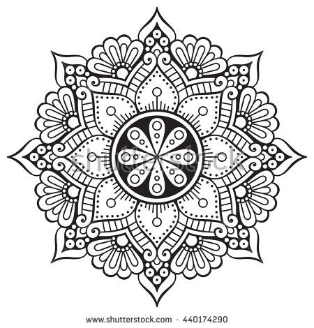 Flower Mandalas. Vintage decorative elements. Oriental pattern illustration. Islam, Arabic, Indian, turkish, pakistan, chinese, ottoman motifs Flower Mandalas, Tattoo Painting, Floral Doodle, Mandala Stencils, Design Mandala, Mandala Tattoo Design, Doodle Coloring, Mandalas Design, Mandala Dots