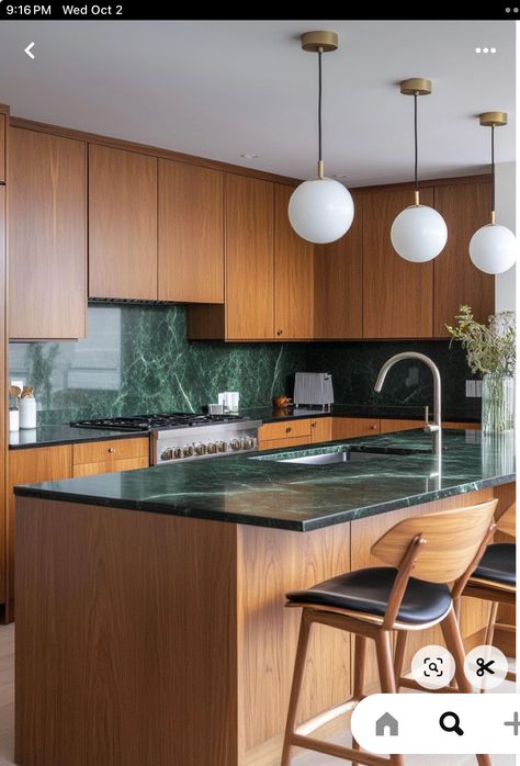 Wood Mid Century Kitchen, Mexican Modernism Kitchen, Mcm Kitchen Cabinets, Mid Century House Interior, Moody Kitchen Design, Midcentury Kitchen Remodel, Mid Century Modern Kitchen Renovation, Moody Mid Century Modern, Eichler Kitchen