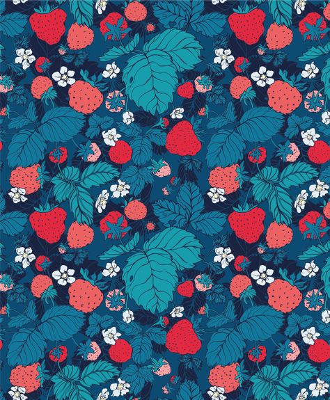 Very Strawberry Pattern | Skillshare Student Project Strawberries Illustration, Blender Pattern, Strawberry Prints, Strawberry Packaging, Strawberry Design, Cute Seamless Pattern, Berry Illustration, Strawberry Pattern, Strawberry Graphic