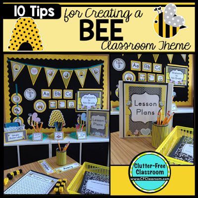 Are you planning a Bee Themed Classroom or thematic unit? This blog post provides great decoration tips and ideas for the best bee theme yet! It has photos, ideas, supplies & printable classroom decor Bee Classroom Decor, Bee Room, Bee Themed Classroom, Clutter Free Classroom, Bee Classroom, Preschool Rooms, Printable Classroom Decor, Class Theme, Teacher Planning