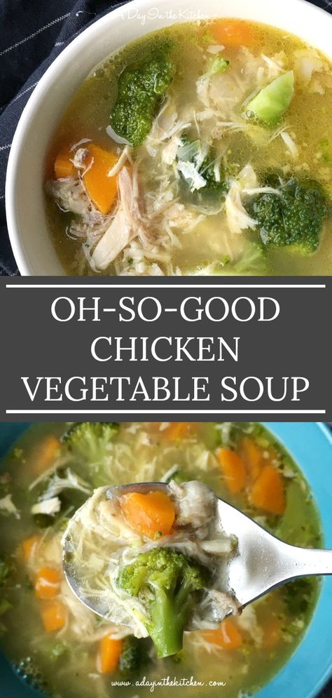 Vegtable Soup Recipes, Broccoli Soup Crockpot, Homemade Chicken Vegetable Soup, Chicken And Veg Soup, Veg Soup Recipes, Chicken Broccoli Soup, Chicken Broth Soup, Chicken Veggie Soup, Chicken Vegetable Soup Recipes