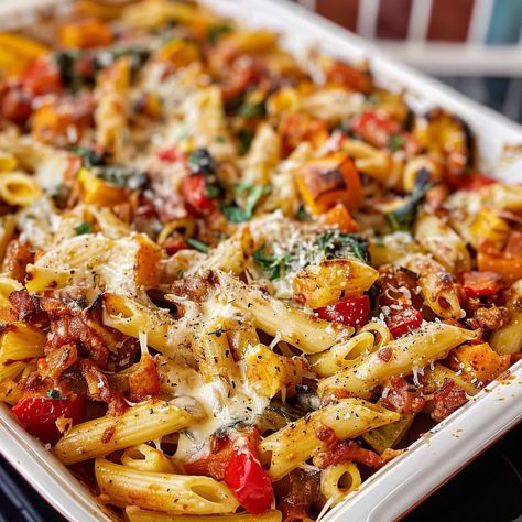 Baked Penne with Roasted Vegetables Recipe - Hamburger Rice Casserole, Hamburger Rice, Easy Egg Casserole, Roasted Vegetables Recipe, Beef Casseroles, Broccoli Recipes Casserole, Baked Penne, Rice Casserole Recipes, Ann Wood