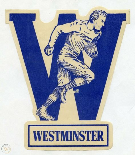 Westminster College Football Vintage Decal Sticker 1932 Schedule - JJ074 | #2077209752 Vintage Mascot, Mascot Logos, Cal Bears, College Stickers, Football Vintage, Griffey Jr, Ken Griffey Jr., Ken Griffey, Vintage College