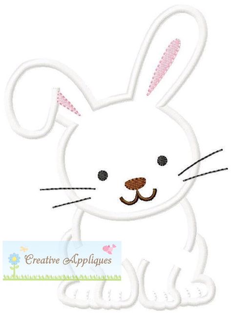 Bunny Rabbit Easter Machine Embroidery by Creativeapplique on Etsy, $1.99 Embroidery Bunny, Rabbit Applique, Baby Boy Quilt Patterns, Bunny Applique, Boys Quilt Patterns, Rabbit Embroidery, Bunny Quilt, Farm Quilt, Bunny Embroidery