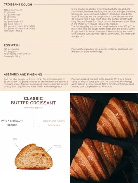 French Croissant Recipe, Crossiant Recipes, Basic Cupcake Recipe, Laminated Dough, French Pastries Recipes, Chapati Recipes, Chocolate Dishes, Croissant Recipe, Bread Shop