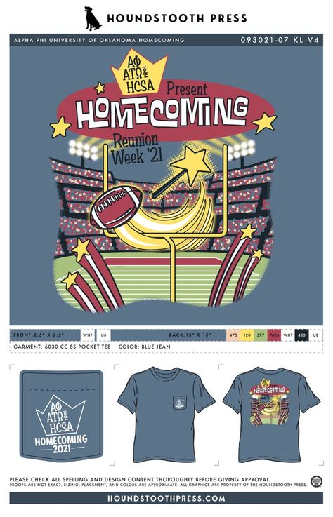 #alphaphi #aphi #homecoming #football #sorority #fraternity #greeklife #customdesign #lovethelab // Houndstooth Press Custom Apparel Sorority Homecoming Shirts, Homecoming Shirts, Homecoming Football, Sigma Chi, Football Homecoming, Sorority Tshirts, University Of Oklahoma, Student Council, Alpha Phi