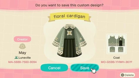 Acnh Clothing Designs, Acnh Custom Designs Clothes, Acnh Clothes Design Id, Acnh Clothes Design, Animal Crossing Fashion, Qr Code Animal Crossing, Acnh Fashion, Acne Clothing, Acnh Outfits