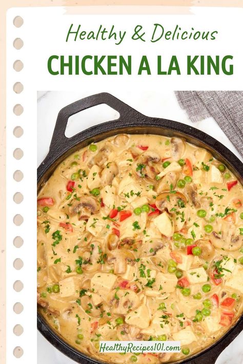 Today’s chicken a la king recipe is showing you how to make a creamy poultry dish. Don’t worry; you don’t have to be royalty to enjoy it. Healthy Chicken A La King, Chicken A La King Recipes Easy, Chicken Aka King, Chicken Ala King Recipes, Easy Chicken A La King, Chicken Ala King, Chicken A La King Recipes, Toast Cups, Season Salt