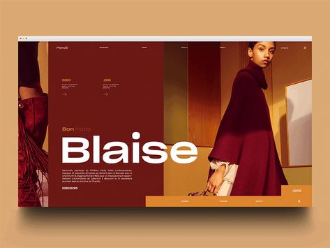 Modern Retro Website Design, Burgundy Website Design, Red Web Design, Cool Website Design, Red Website, Burgundy Design, Fashion Web Design, Banner Design Inspiration, Fashion Banner