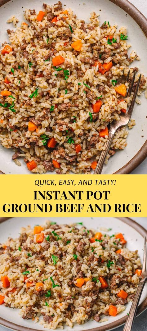 Instant Pot Hamburger And Rice, Beef And Rice Recipes Instant Pot, Meat Over Rice Recipes, Instant Pot Ideas With Ground Beef, Ground Beef Rice Instant Pot, Instant Pot Recipe With Ground Beef, Instantpot Ground Beef Recipes, Instapot Ground Beef And Rice, Recipes With Ground Beef Instant Pot