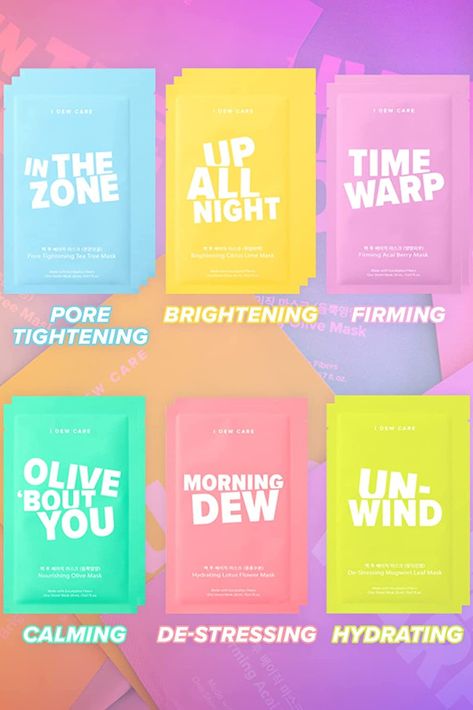 I DEW CARE Sheet Mask Pack - Let’s Get Sheet Faced Tea Tree Mask, I Dew Care, Korean Glass Skin, Gifts Sets, Pore Mask, Fall Candle Scents, Mask Pack, Facial Sheet Mask, Face Sheet Mask