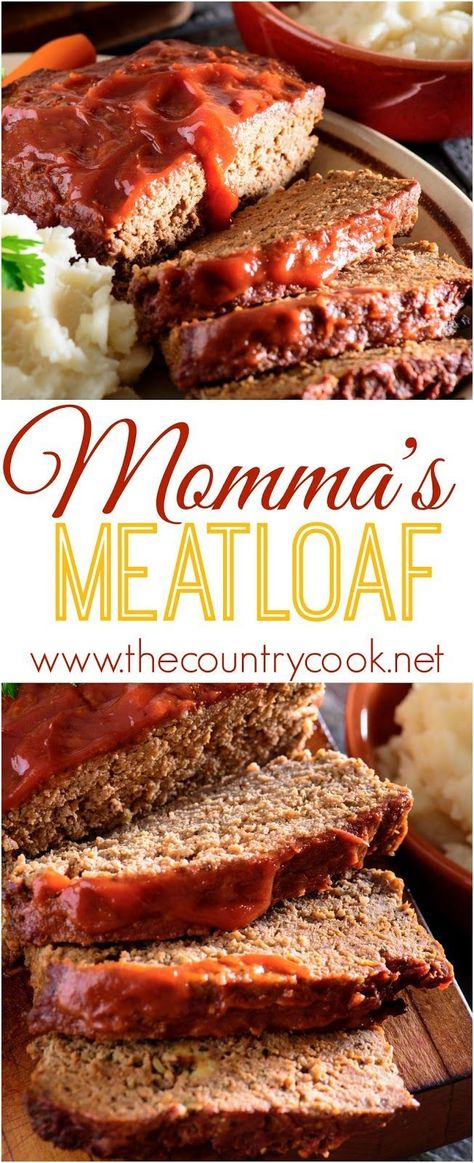 Tasty Meatloaf Recipe, Meatloaf Recipes Healthy, Delicious Meatloaf, Recipes Meat, Best Meatloaf, Loaf Recipes, Meatloaf Recipe, Country Cooking, Meatloaf Recipes