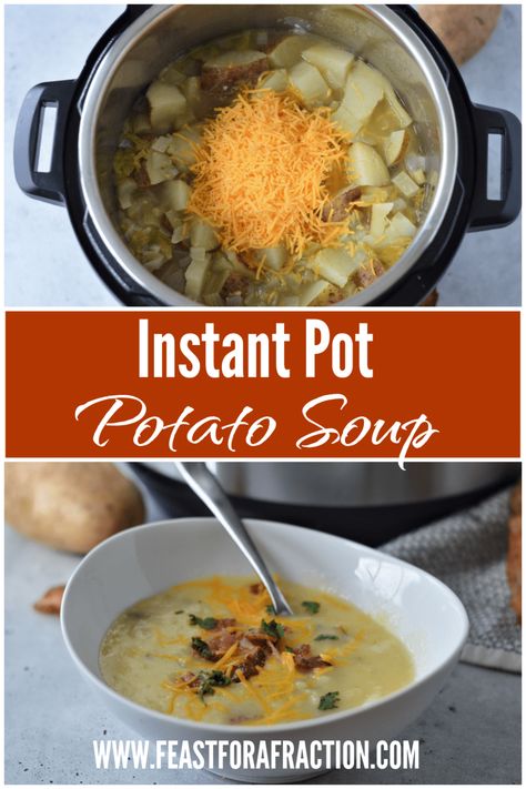 Baked Potato Soup Instant Pot, Instant Pot Potato Soup, Baked Potato Soup Recipe, Ham And Potato Soup, Potato Soup Easy, Loaded Potato Soup, How To Make Potatoes, Loaded Baked Potato, Loaded Baked Potato Soup