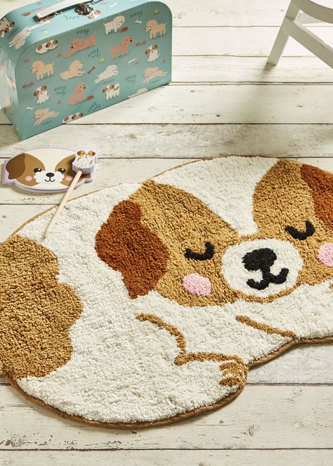 Dog Rug Tufting, Dog Punch Needle, Dog Carpet, Dog Rugs, Lunch Accessories, Kids Bedroom Accessories, Dog Rug, Tufting Diy, Funky Rugs