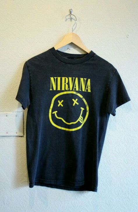 Nirvana T Shirt, Nirvana Logo, Nirvana Tee, Nirvana Shirt, Scene Outfits, Vintage Band Tees, Band Merch, Shirt Store, Band Shirts