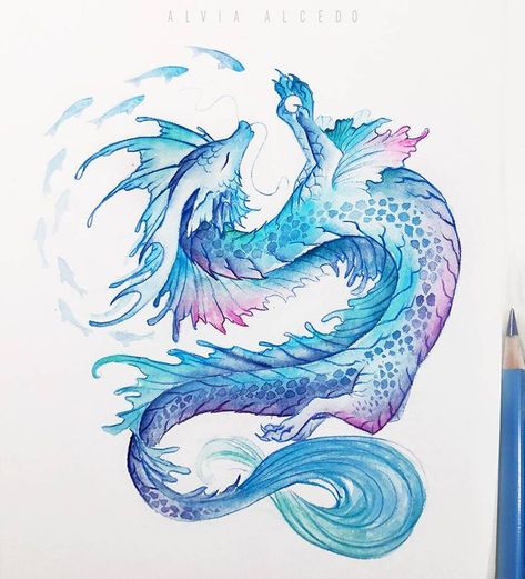 Water dragon pearl by https://www.deviantart.com/alviaalcedo on @DeviantArt | Blue dragon tattoo, Cute dragon drawing, Dragon artwork Blue Dragon Drawing, Water Dragon Art, Water Dragon Tattoo, Alvia Alcedo, Blue Dragon Tattoo, Cute Dragon Drawing, Prismacolor Art, Dragon Images, Water Dragon