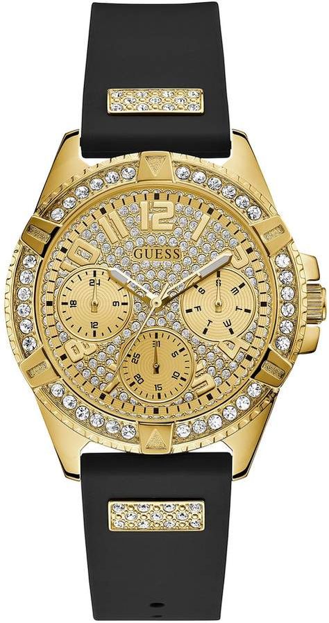 Guess Gold Bling Watch Guess Women Watches, Guess Watch, Crystal Watches, Black Stains, Gold Case, Watch Model, Women's Watch, Mens Gift Sets, Sport Watches