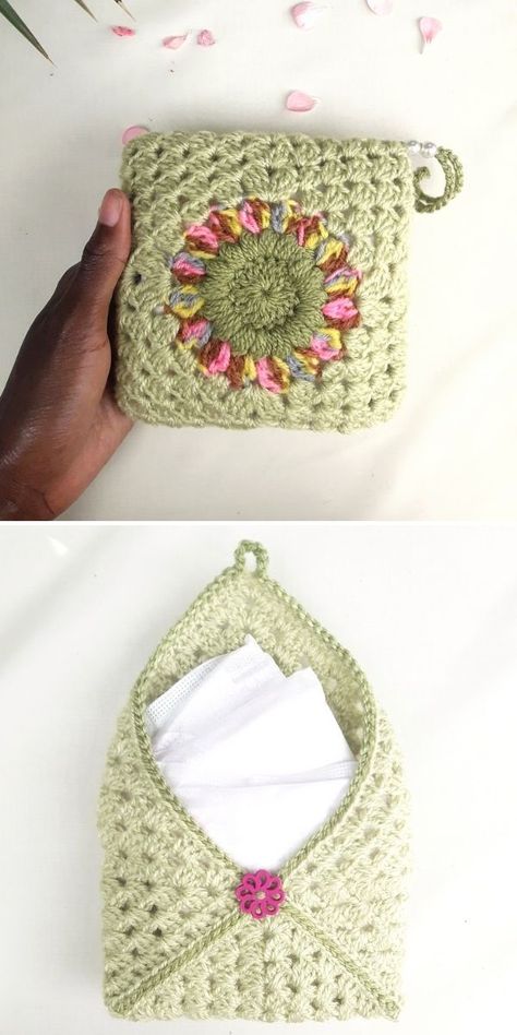 Versatile Crochet Pouches with Free Patterns - Pattern Center Small Crochet Bags, Easy Crochet Pouch, Crochet Small Pouch, Granny Square Pouch, Crochet Pouches, Crochet Small Bag, Motifs Granny Square, Purse Patterns Free, Ripple Afghan