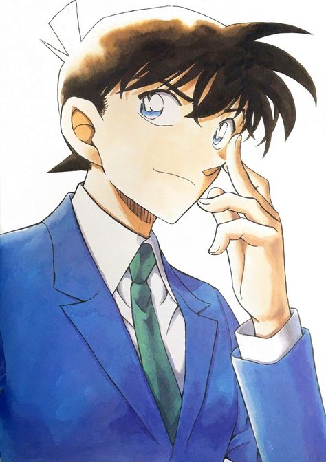 Modern Detective, Detective Conan Shinichi, Ideas Sketch, Shinichi Kudo, Liar Liar, Detective Conan Wallpapers, Kudo Shinichi, Case Closed, Water Painting