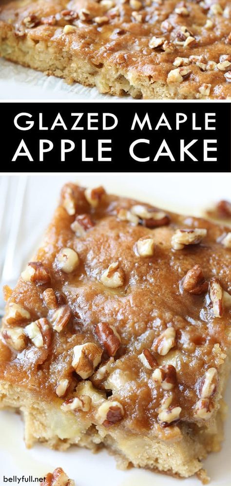 Maple Desserts, Boozy Baking, Maple Cake, Moist Apple Cake, Maple Syrup Recipes, Easy Apple Cake, Fresh Apple Cake, Caramel Apple Cake, Glaze For Cake