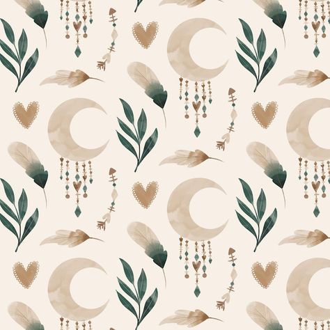 Free vector watercolor boho pattern desi... | Free Vector #Freepik #freevector #boho-chic #bohemian #boho #boho-design Boho Graphic Design, Boho Pattern Design, Rainbow Pattern Design, Boho Style Design, Watercolor Boho, Mystic Moon, Frame Floral, Boho Theme, Bohemian Pattern