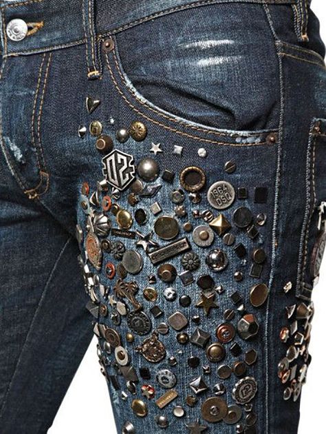 Diverse Jeans Decor from Embroidery, Painting and Lace – Livemaster Dsquared Jeans, Embroidery Painting, Diy Jeans, Creative Clothes, Blue Jeans Crafts, Denim Art, Denim Inspiration, Diy Vetement, Denim Ideas