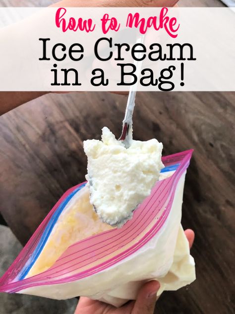 Ice Cream For One, Homemade Ice Cream Recipes In A Bag, Ice Cream In A Bag Recipe, Ice Cream For Kids, I Is For Ice Cream, Ice Cream In A Bag, Icecream In A Bag, Easy Homemade Ice Cream, Ice Cream Kids