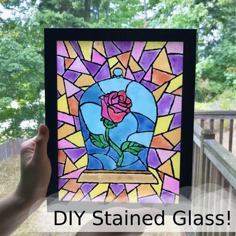 Stained Glass Diy Projects, Glass Crafts Diy, Diy Stained Glass Window, Diy Staining, Diy Bird Bath, Stained Glass Patterns Free, Glass Picture Frames, Glass Diy, Making Stained Glass