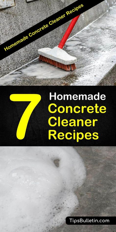 Putz Hacks, Concrete Cleaner, Homemade Cleaners Recipes, Clean Concrete, Homemade Toilet Cleaner, Clean Baking Pans, Remove Oil Stains, Side Items, Deep Cleaning Hacks