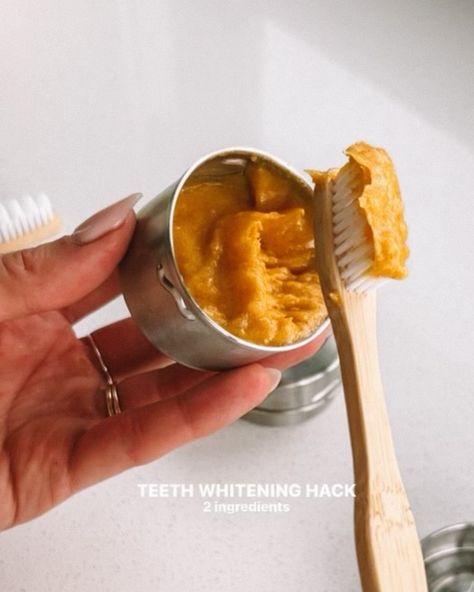 My Viral Teeth-Whitening Hack - Rachael's Good Eats Natural Ways To Whiten Teeth, Tumeric Teeth Whitener, Natural Tooth Whitener, Natural Ways To Whiten Teeth At Home, Turmeric Teeth Whitening, Natural Teeth Whitener, Face Remedies, Natural Teeth Whitening Diy, Teeth Whiting At Home