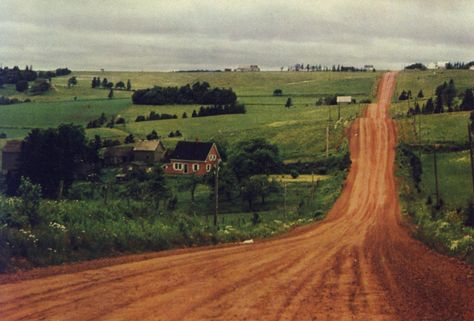 Prince Edward Island postcard: red clay roads by PEI Museum and Heritage Country Roads Take Me Home, Dirt Road, Back Road, Prince Edward Island, Prince Edward, On The Road Again, Take Me Home, Country Life, Farm Life