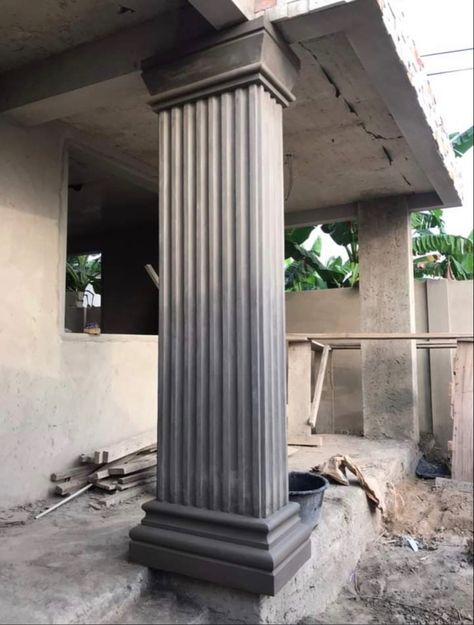 Pillar Design Exterior, House Pillar Design, House Pillars, Portico Design, Down Ceiling Design, Door And Window Design, Home Gate Design, Front Wall Design, House Window Design