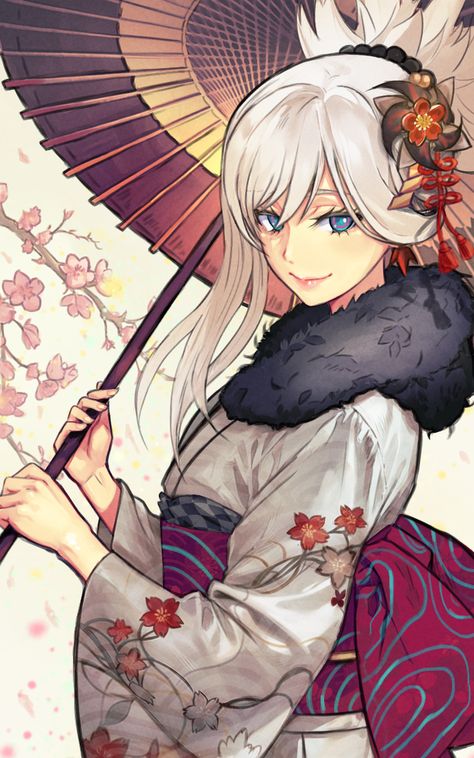 Fate Miyamoto Musashi, Musashi Miyamoto, Oil Paper Umbrella, Arte Ninja, Miyamoto Musashi, Animation Art Character Design, Fate Anime Series, Anime Fairy, Type Moon