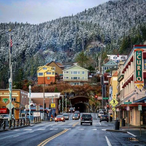 Downtown Ketchikan, Alaska Alaskan Town Aesthetic, Alaskan Aesthetic, Alaskan Town, Alaska Town, Alaska Ketchikan, Alaska City, Alaska Aesthetic, Alaska Living, Alaska Life