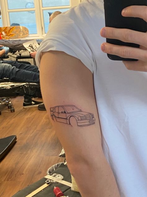 Mercedes 190 E, Mechanic Tattoo, Tattoo Posters, Mercedes 190, New Tattoo Designs, Car Tattoos, Small Tattoos For Guys, Emotional Photography, Rib Tattoo