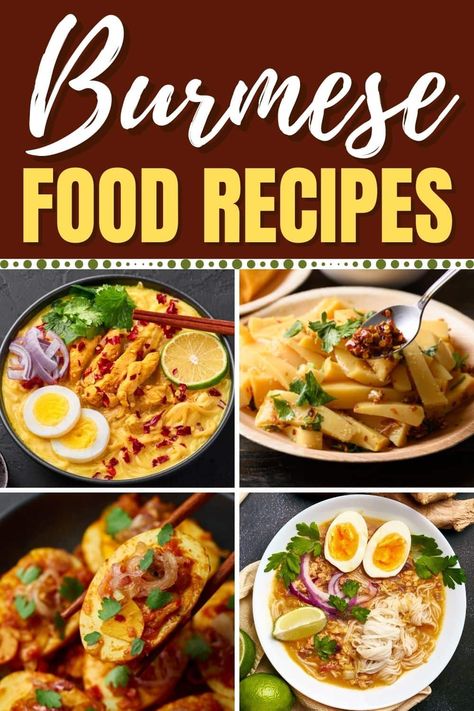 Try these tempting Burmese food recipes, and you won't be disappointed! From curry to salad to fried rice, you'll love these traditional dishes. Burmese Food Recipes, Burmese Noodles, Myanmar Recipes, Burmese Dishes, Myanmar Food Recipe, Burmese Recipes, Myanmar Food, Garlic Noodles Recipe, Cultural Foods