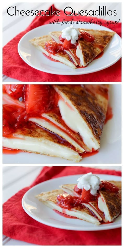 Easy Quesadilla Recipes, Quesadilla Maker Recipes, Easy Quesadilla, Quesadilla Recipes Easy, Savory Cakes, Cheesecake Filling, Quesadilla Recipes, Strawberry Syrup, Köstliche Desserts