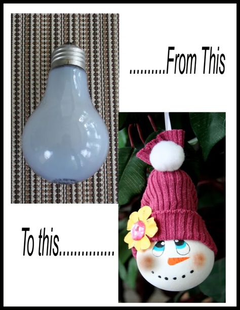 How to make a snowman ornament from a recycled light bulb - HubPages Diy Light Bulb Ornaments, Diy Light Bulb Crafts, Urban Gardening Ideas, Diy Snowman Ornaments, Kids Ornament, Light Bulb Crafts, Snowman Crafts Diy, Light Bulb Ornaments, Make A Snowman