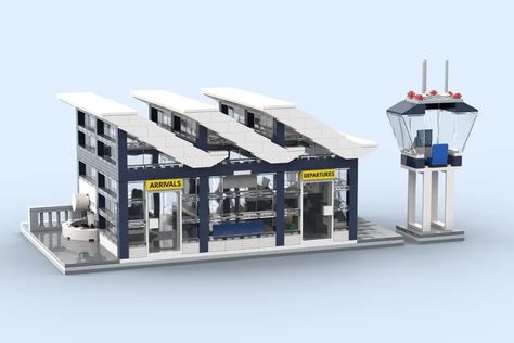 LEGO IDEAS - Small Town Airport Small Airport Design, Lego Airport, City Layout, Airport Design, Building Techniques, Lego Design, Lego City, Small Towns, Lego